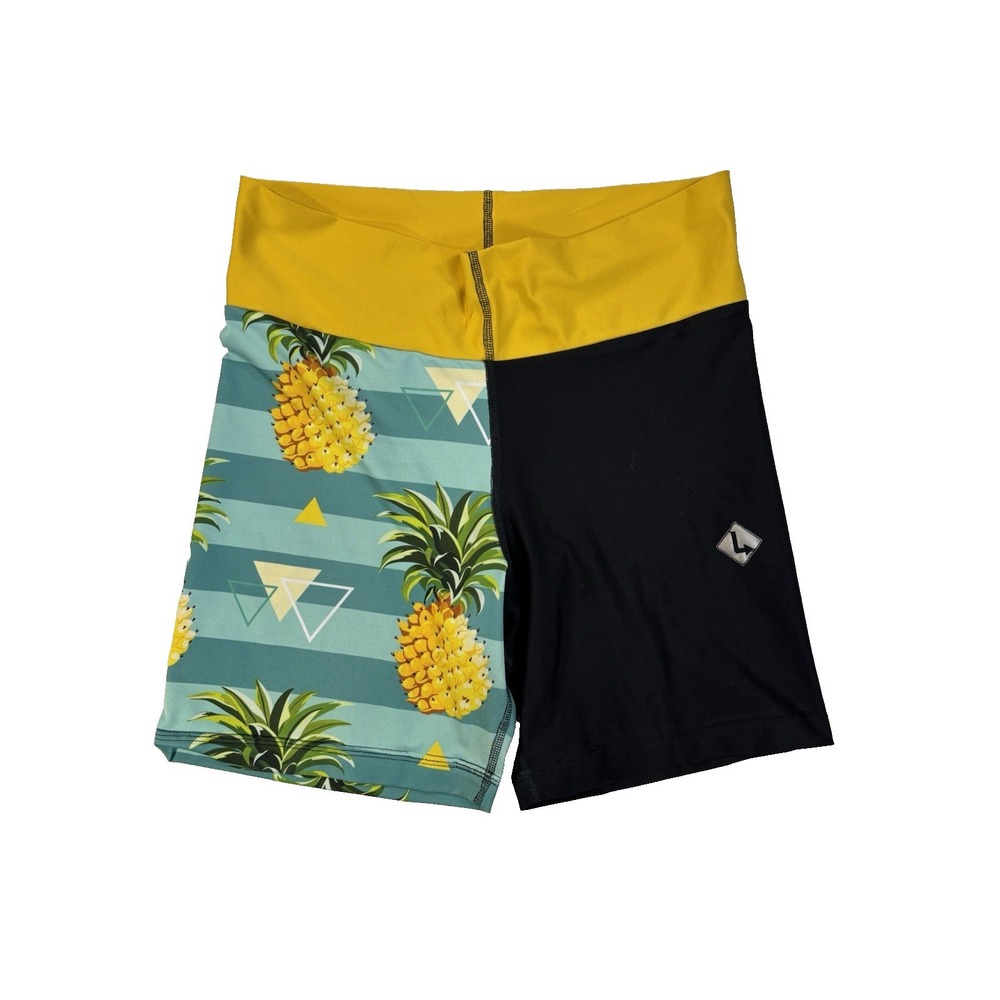 Women's XL Pineapple Biker Performance Active Athleisure Gym Workout Shorts